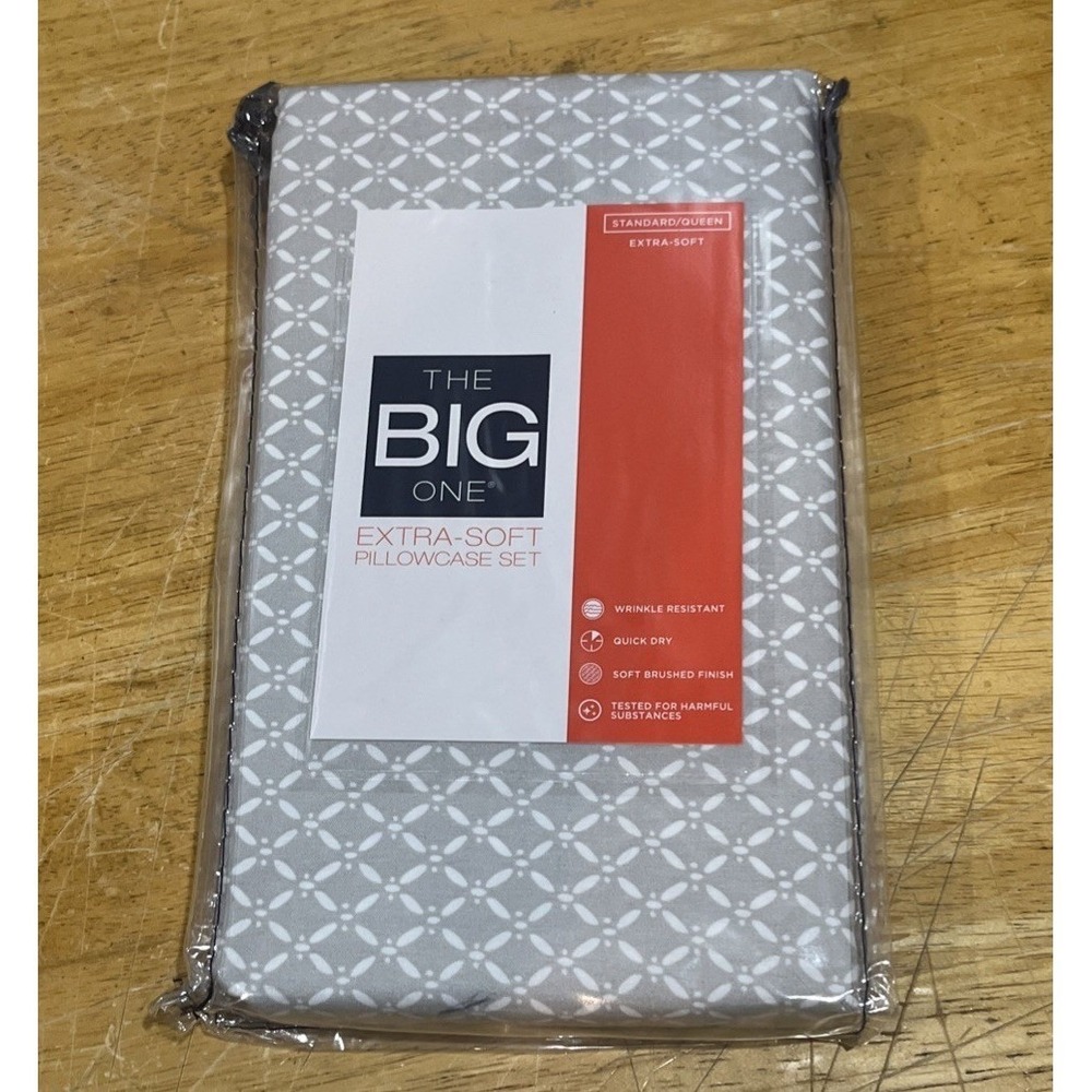The Big One Extra Soft Lattice Gray Pillowcases Set Of‎ 2 Standard/queen